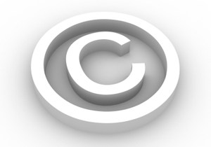 Rendered white copyright symbol on white background